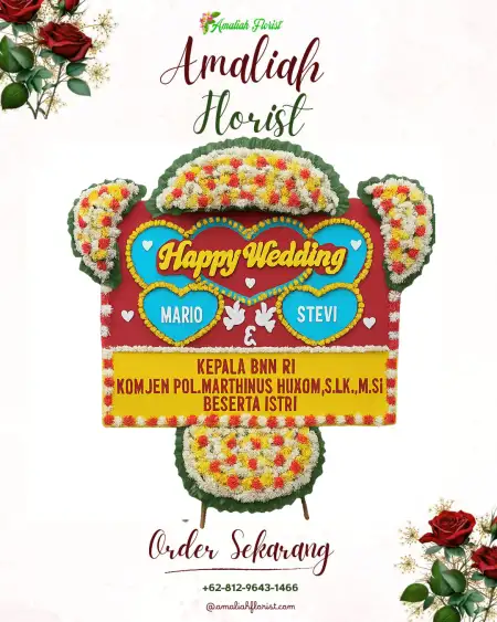 Papan Bunga Pernikahan Marga